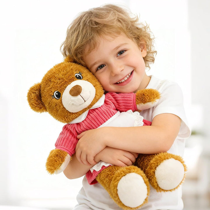 JUSTQUNSEEN Bonito oso de peluche de 14.5 pulgadas para mujeres con...