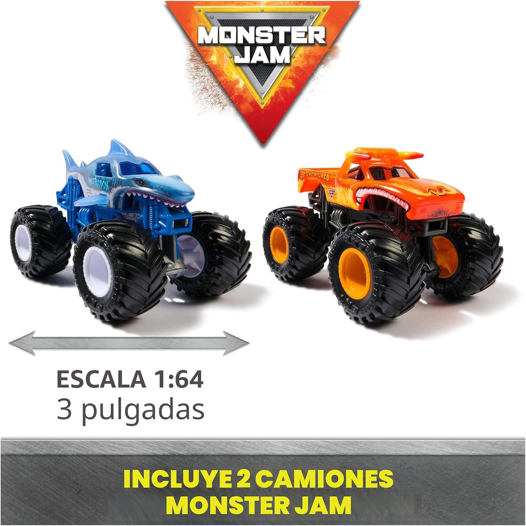 Monster Jam Supercharge Speedway Juego de Camiones Monster, Escala 1:64