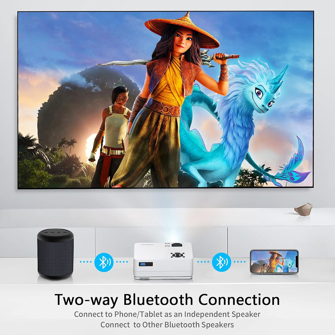 Proyector Native 1080P con WiFi y Bluetooth bidireccional, proyecto...