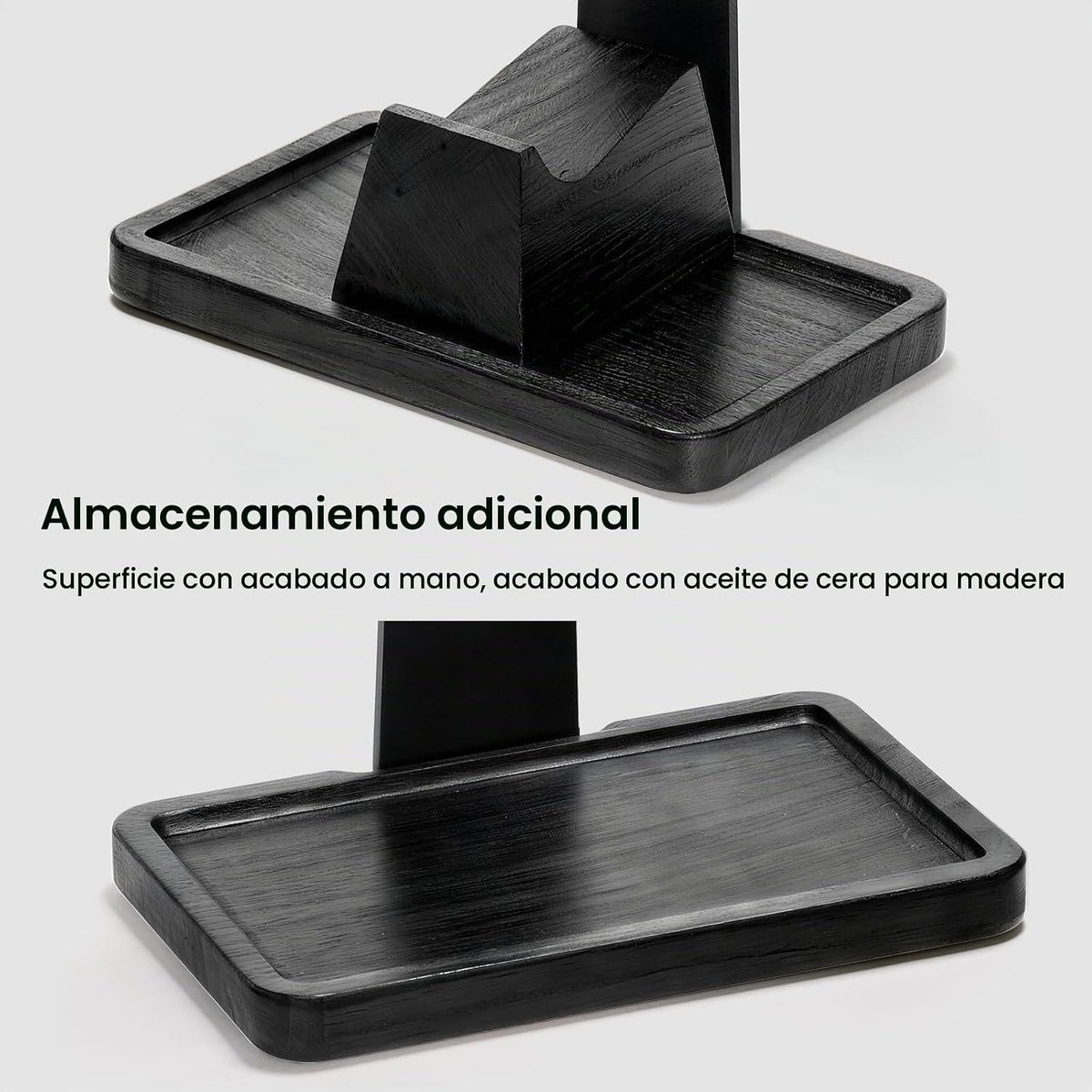 UPERGO Soporte de auriculares de madera maciza con soporte para controlador