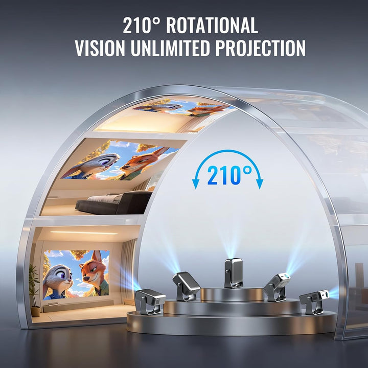Proyector inteligente con WiFi6 y Bluetooth5.2, negro