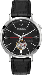 Bulova - Reloj Aerojet automático de 3 manecillas para hombre, apertura con vista interior, reserva de energía de 40 horas, cristal mineral doble curvado,41 mm