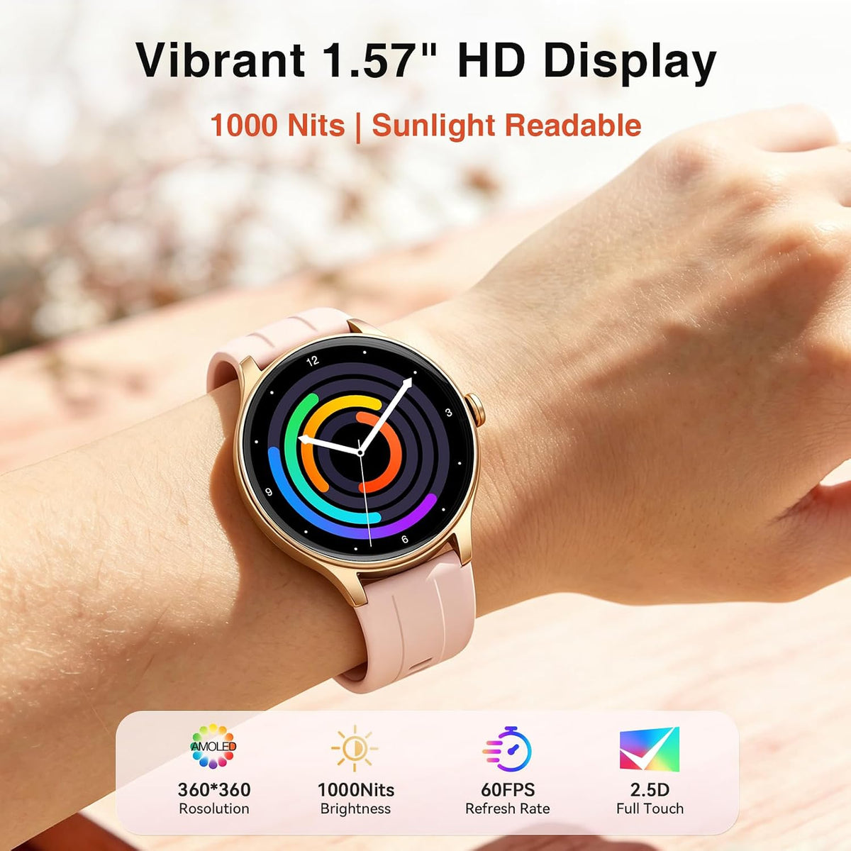 Fitpolo - Reloj inteligente para mujer con Android y iPhone (2 bandas