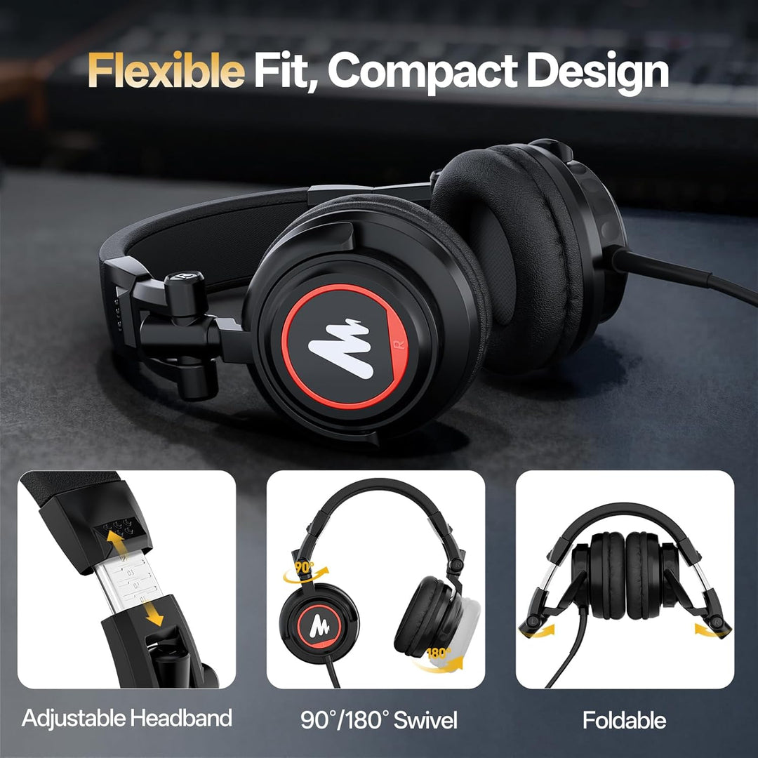 MAONO Auriculares de estudio con controladores de 50 mm Pro Monitor...