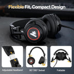 MAONO MH501 Over Ear Closed Back Studio Monitor Headphone with 50MM Drivers, Negro