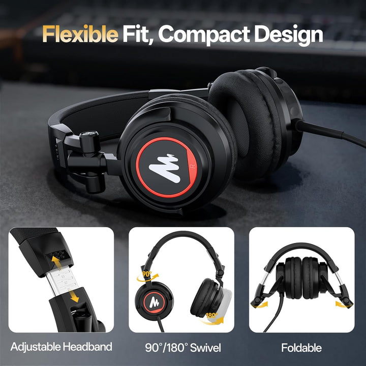 MAONO Auriculares de estudio con controladores de 50 mm Pro Monitor...