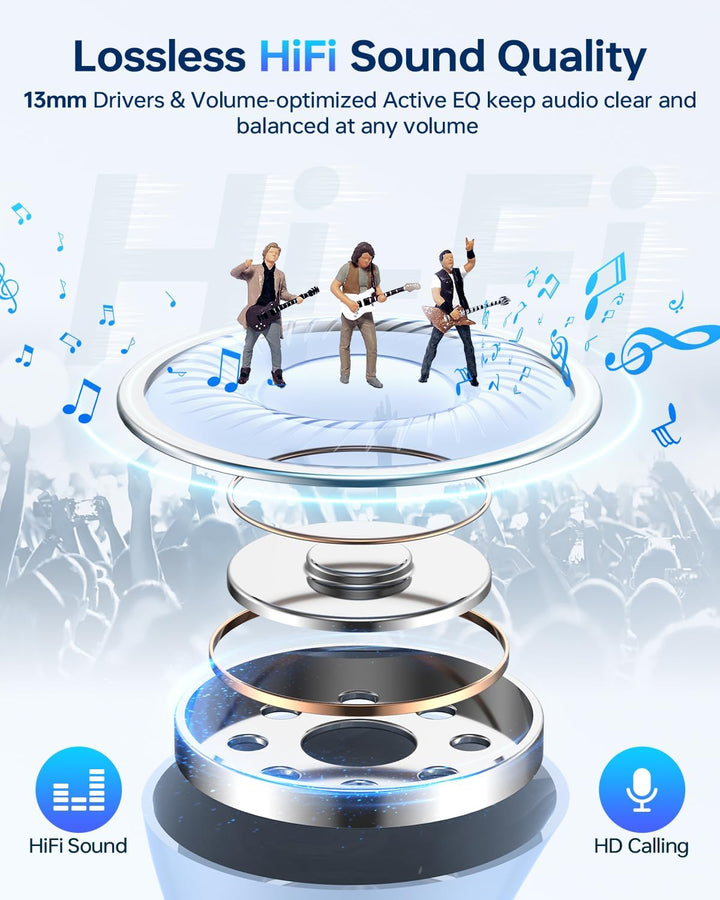 KTGEE Auriculares inalámbricos Bluetooth 5.3, reproducción de 40 ho...