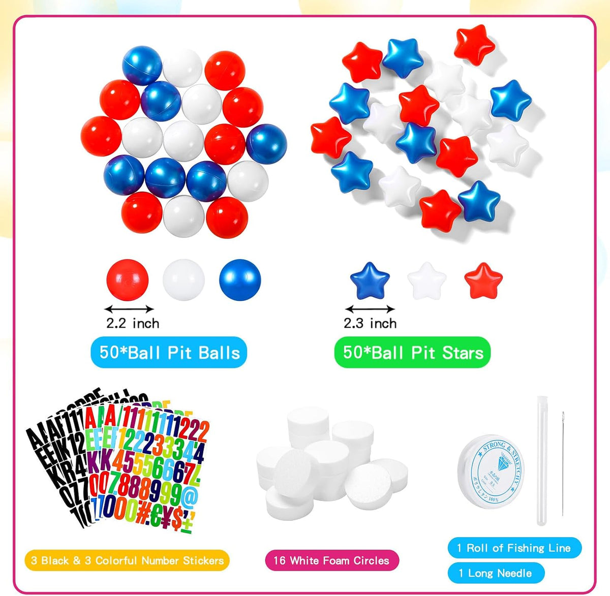 Kit de guirnalda de cumpleaños de pulsera gigante de la amistad con letras bolas, pancarta personalizable para Navidad, boda, Kpop, decoraciones de fiesta de Año Nuevo, bolas de plástico, estrellas