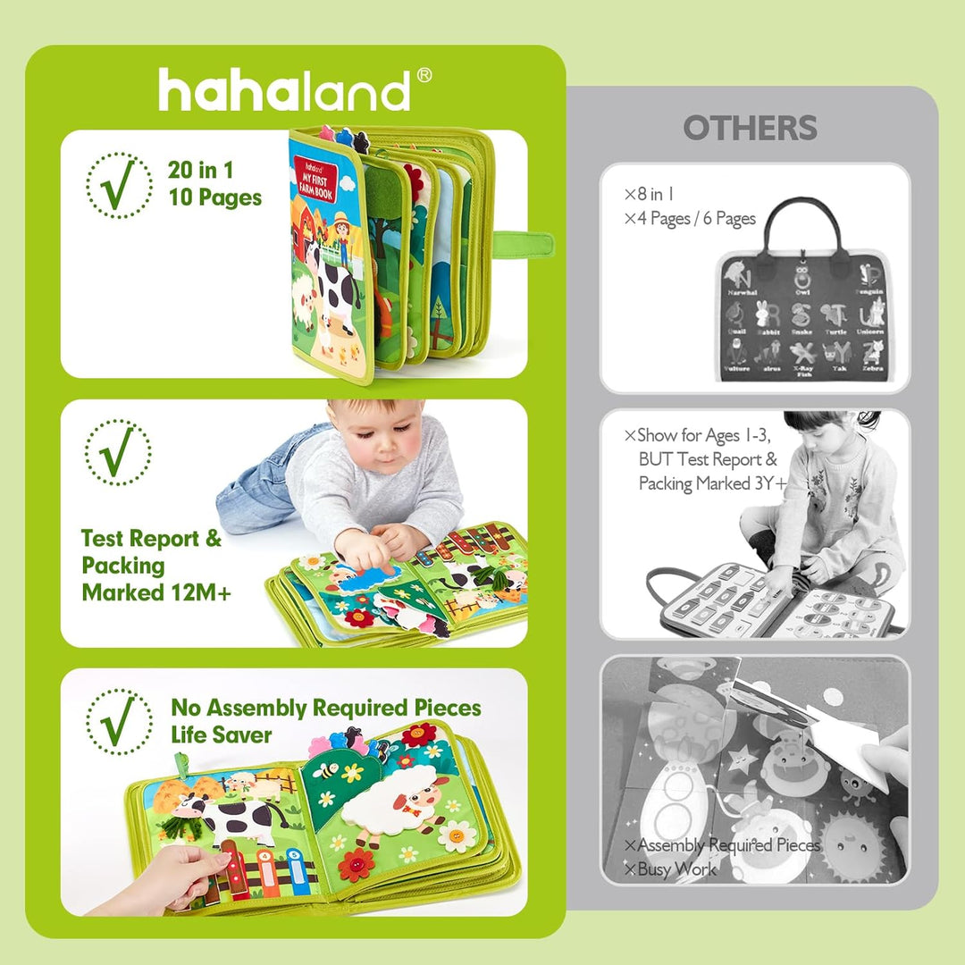 hahaland Libro de actividades para niños pequeños de 1 a 3