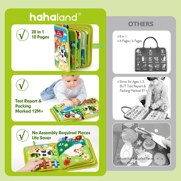 hahaland Libro de actividades para niños pequeños de 1 a 3