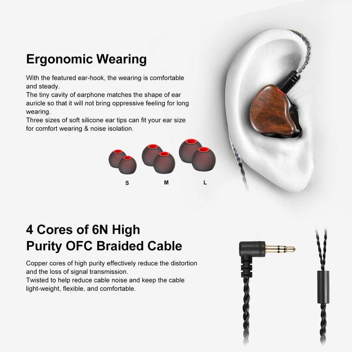 DCMEKA Auriculares con monitor intrauditivo, auriculares estéreo Hi...