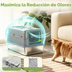 Caja de arena de acero inoxidable cerrada, bandeja de metal cubierta XL