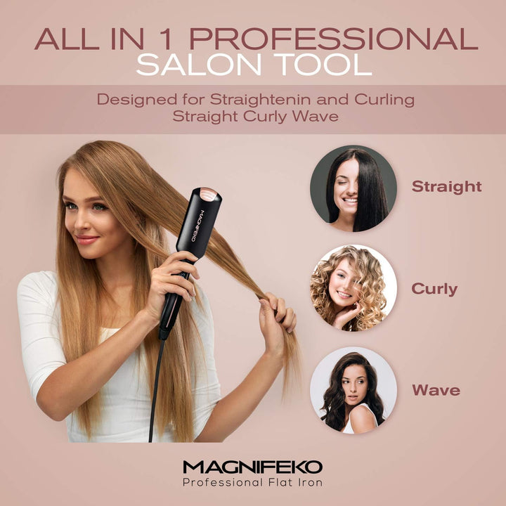 Magnifeko Plancha profesional de plancha plana para el cabello, con...