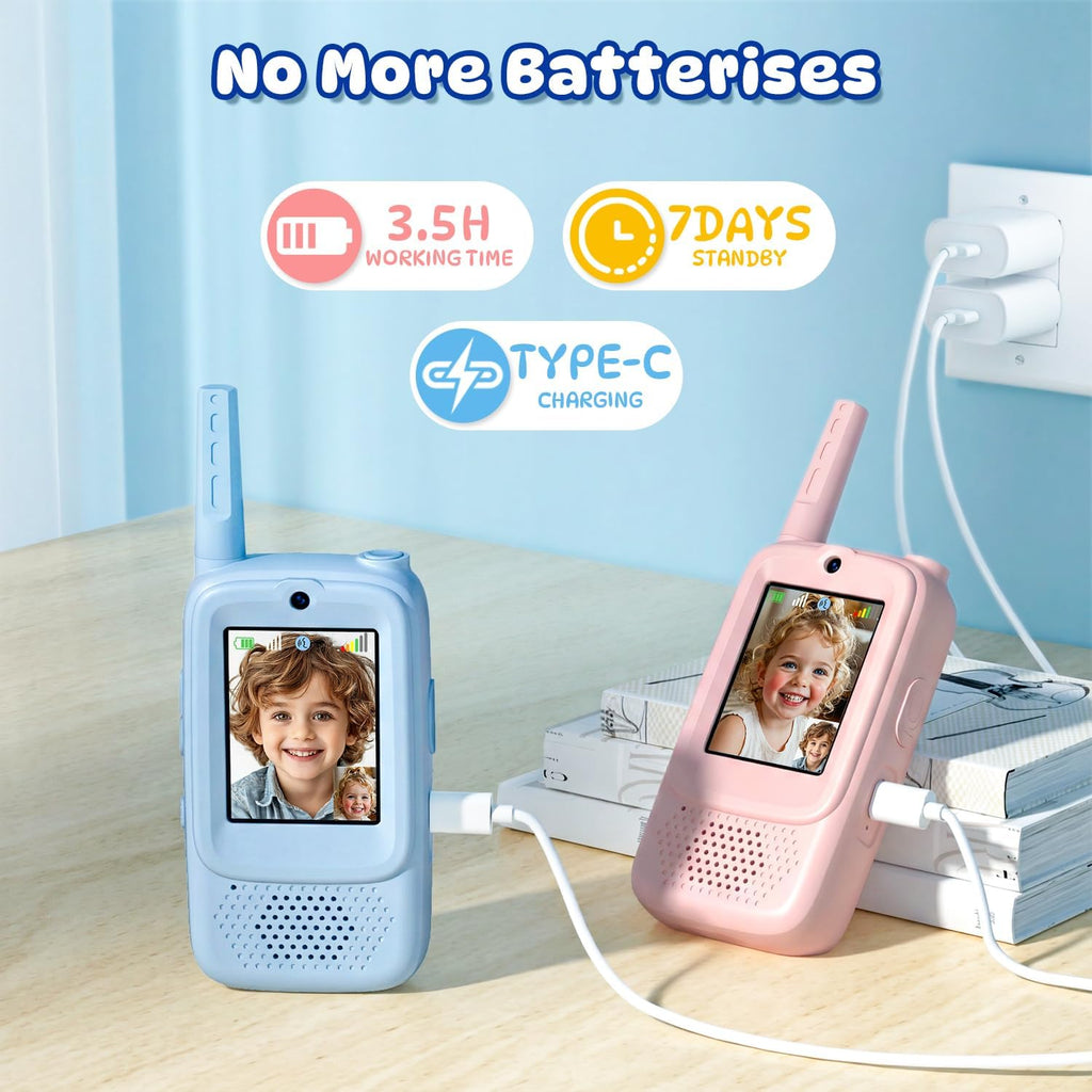 Walkie Talkies de video para niños paquete de 2 juguetes