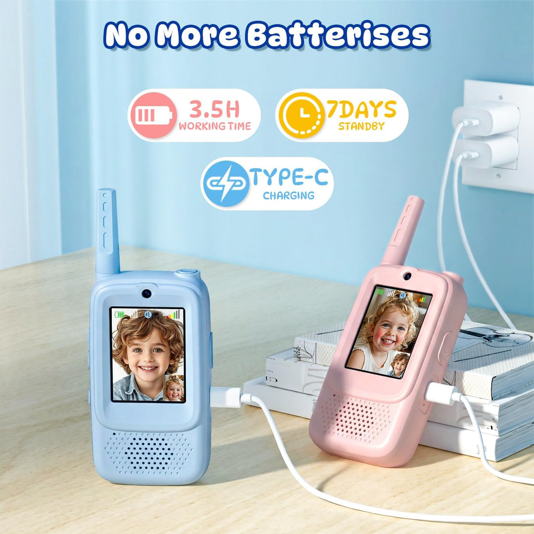 Walkie Talkies de video para niños paquete de 2 juguetes
