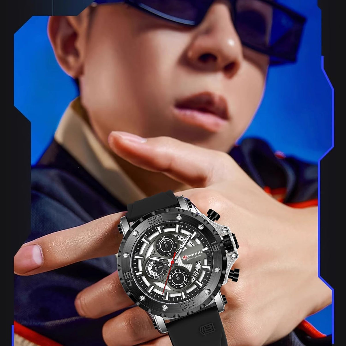 Reloj casual único para hombre, cronógrafo de moda de cara grande