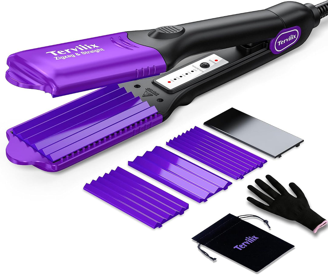Terviiix Rizadora de Cabello para Mujeres con 4 Placas Intercambiab...