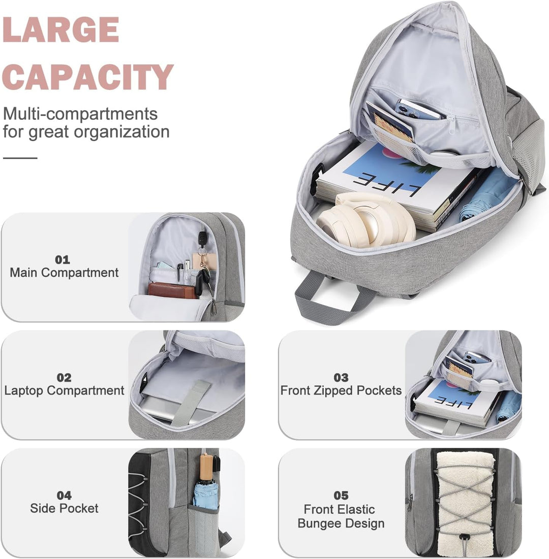 MAXTOP Mochila de viaje para laptop con puerto de carga USB, resist...