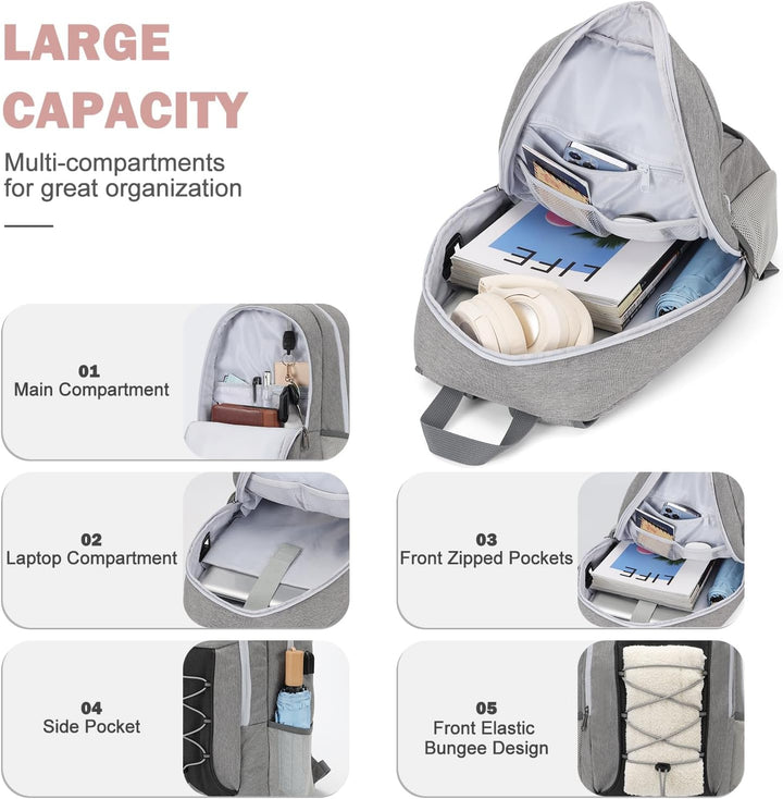 MAXTOP Mochila de viaje para laptop con puerto de carga USB, resist...