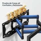 Soporte de pared para TV de movimiento completo para la mayoría de televisores planos/curvos de 37"-86" de hasta 132 libras, soporte giratorio de inclinación con 6 brazos articulados, VESA máximo de 23.622 x 15.748 in, perno de madera máximo de 16