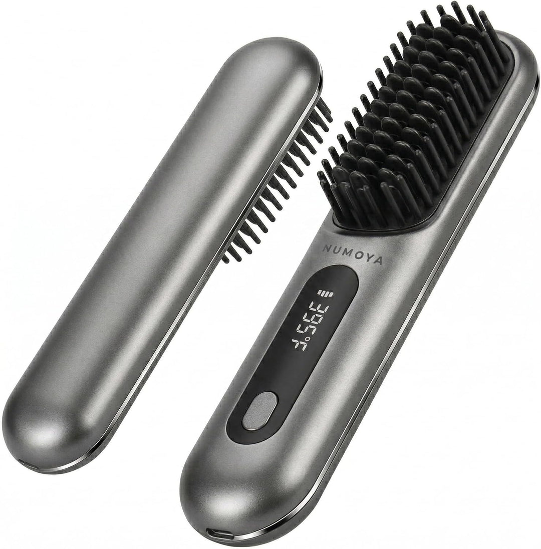 NUMOYA Go Brush Pro - Cepillo alisador portátil para viajes, peine...