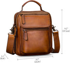 IVTG Bolso de mensajero de cuero genuino para hombre, bolso bandolera bandolera para trabajo, negocios