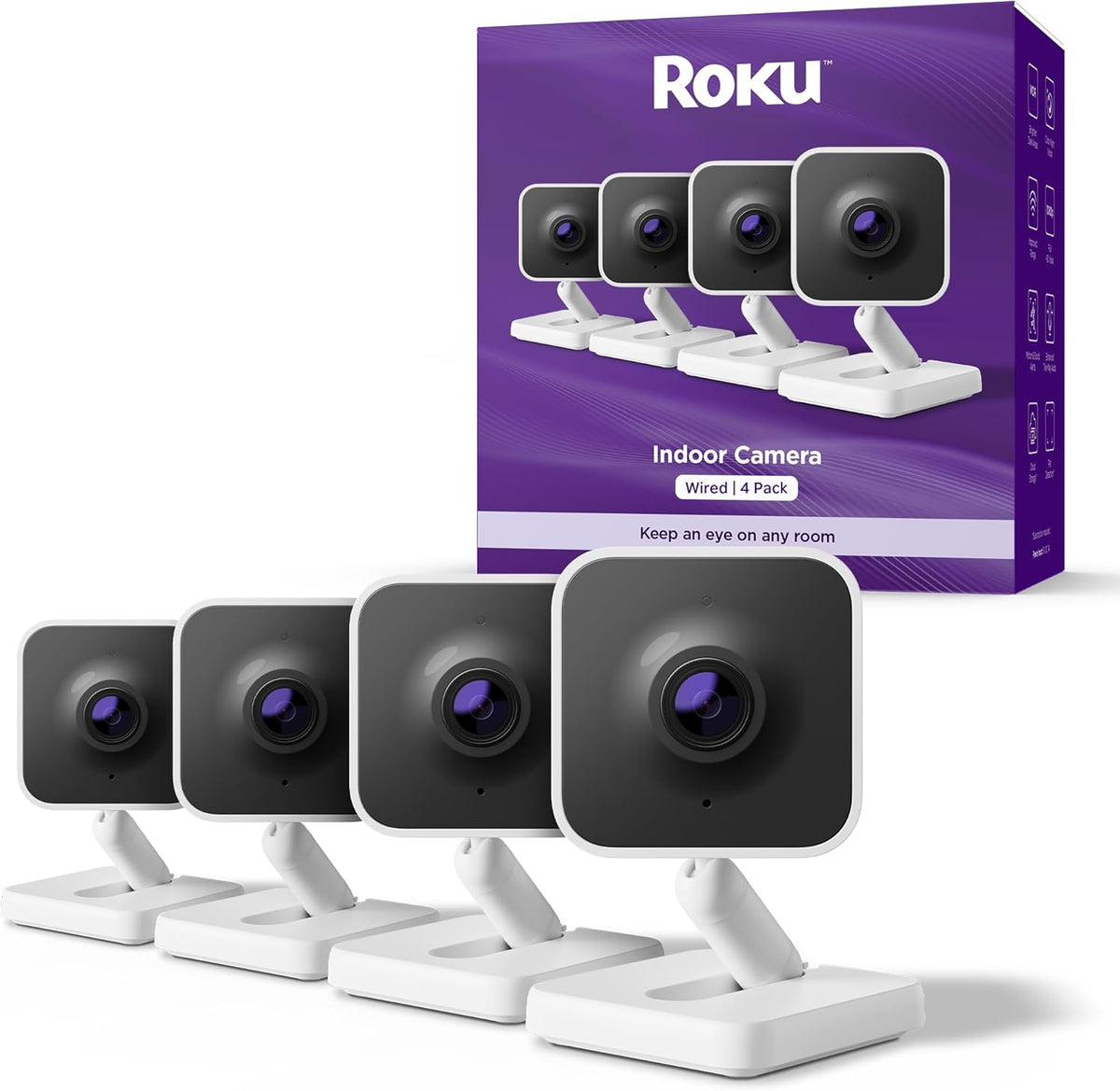 Roku Cámara interior – Seguridad para el hogar – Paquete...