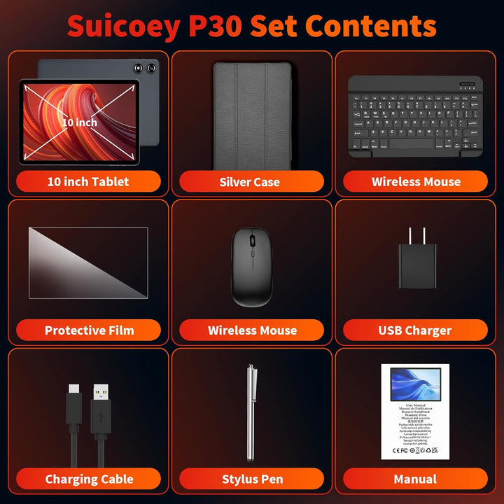 Tablet Android con teclado - Android 16 tableta con 26 GB+256 GB+2...