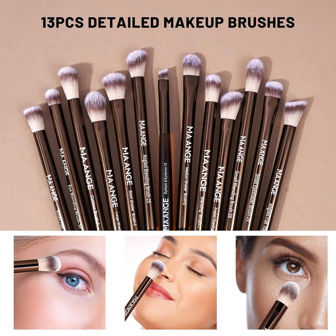 MAANGE Juego de 20 brochas de maquillaje de base, brocha de contorn...