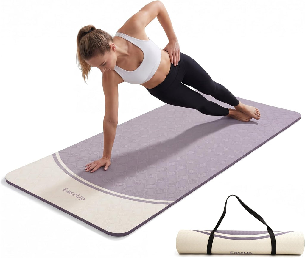 EaseUp Tapete de yoga de 0.394 in de grosor, 73 x 31.5 pulgadas, extra