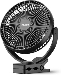 Koonie Ventilador con clip de 8 pulgadas, batería recargable de 100...