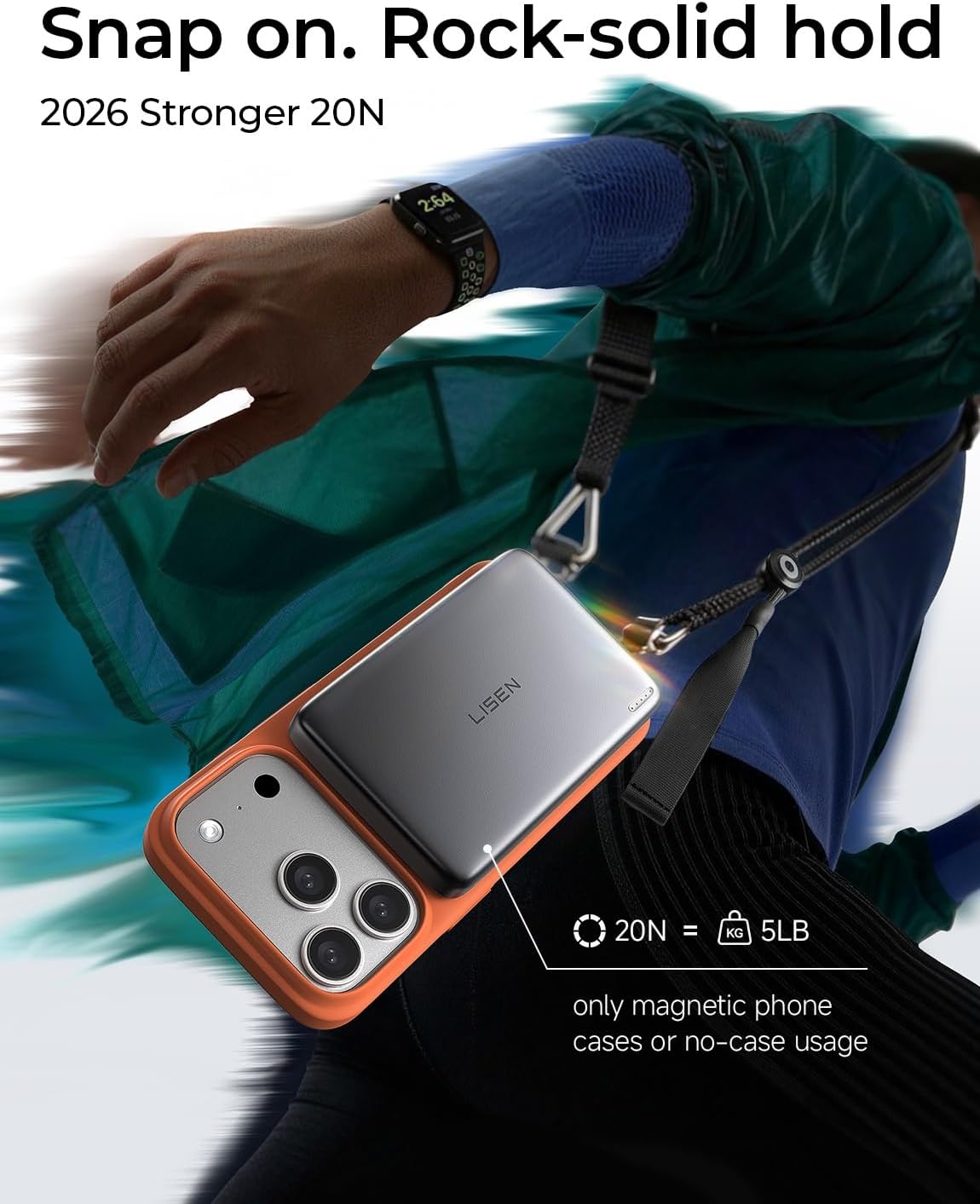 LISEN para batería Magsafe Power Bank, cargador portátil delgado de...