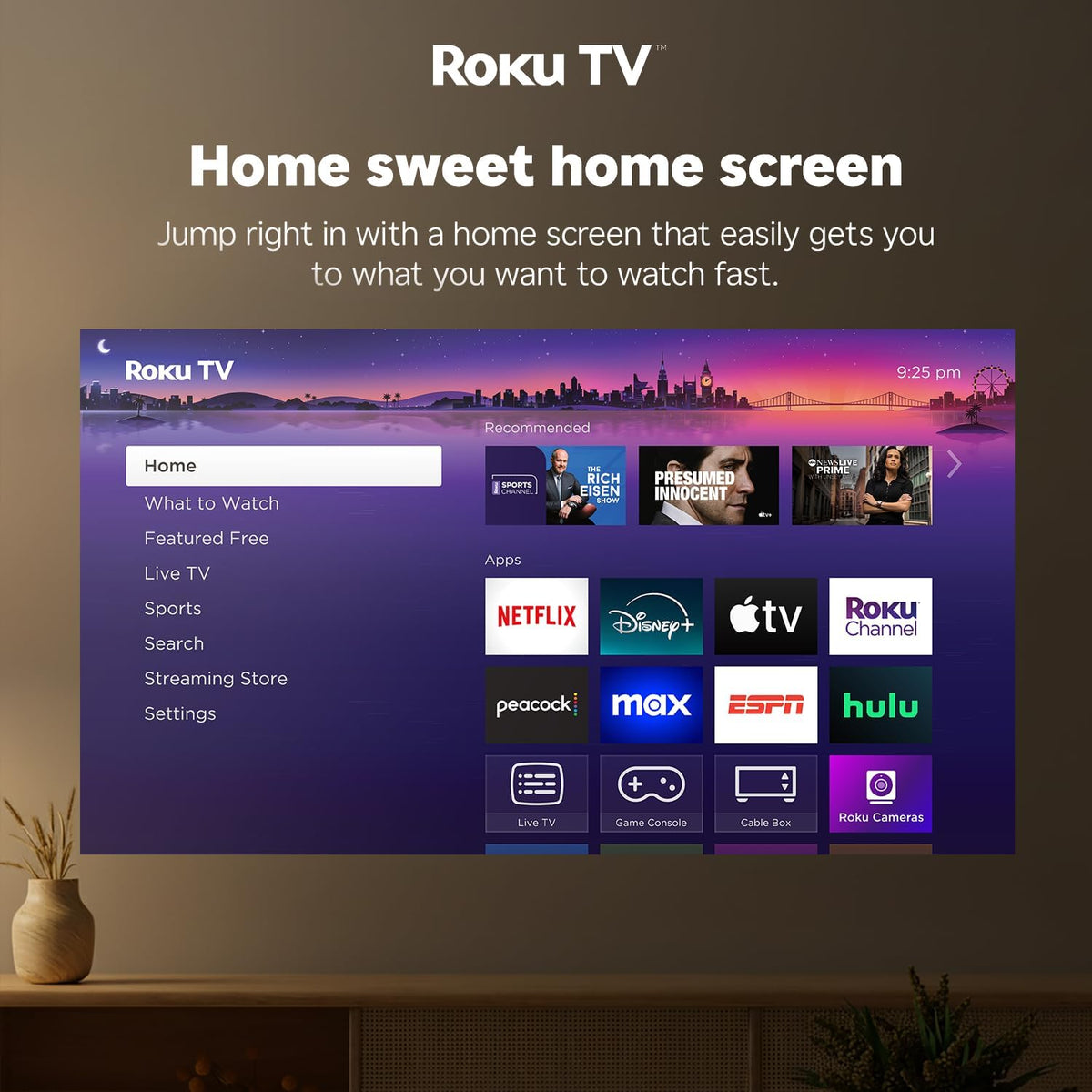 Aurzen Roku - Proyector inteligente para TV con Wifi y Bluetooth, D...