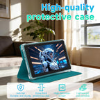 NOVOJOY Tablet de 7 pulgadas con funda, Android 14 Tablet PC, Azul marino
