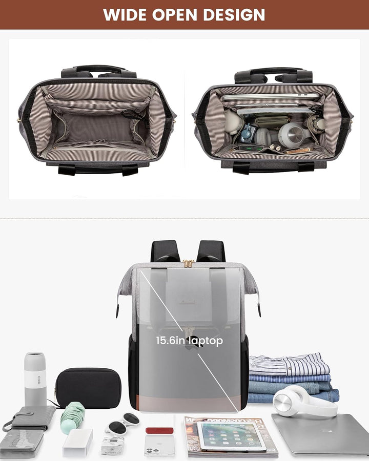 LOVEVOOK Mochila para laptop para mujer, mochila de trabajo convert...