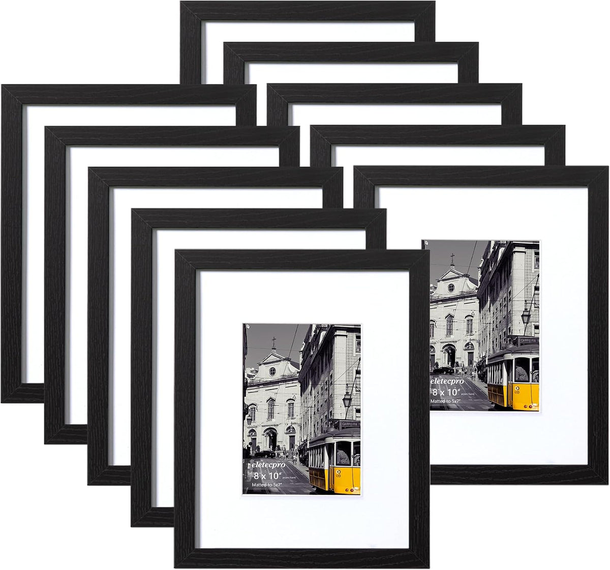 eletecpro Portarretratos de 8 x 10 pulgadas, cubierta acrílica, negro