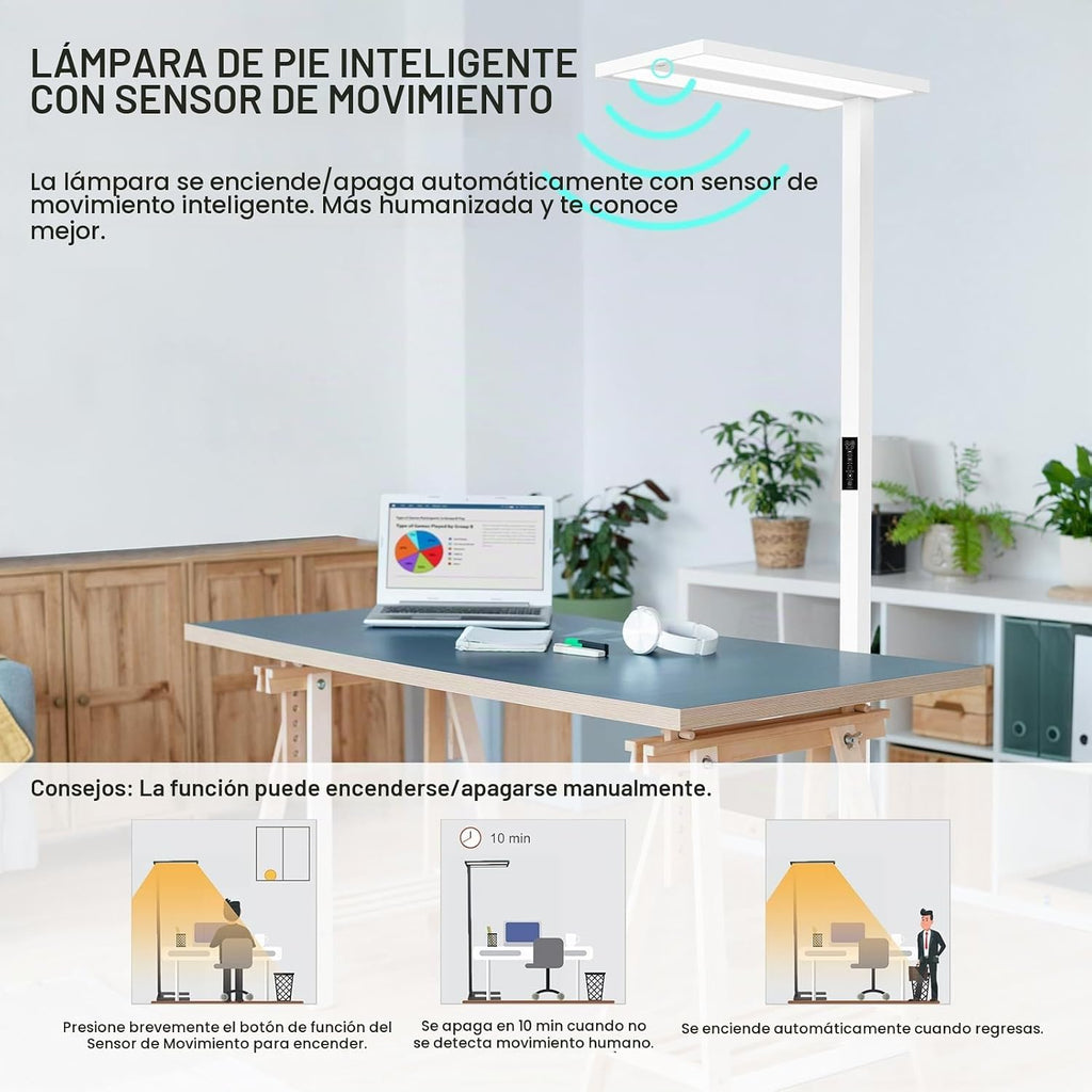 Lámpara 76" lámpara de pie del sensor de movimiento, lámpara derecha