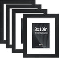 Portarretratos de 8 x 10 pulgadas, 4 unidades, madera maciza negra