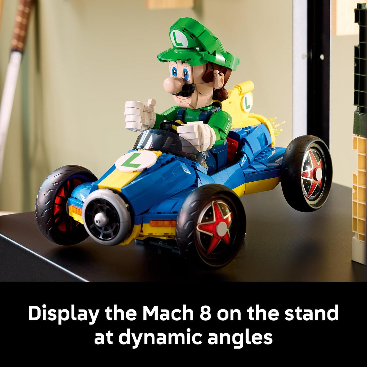 LEGO Mario Kart Luigi & Mach 8 - Juego de construcción para adultos, a partir de 18 años, coleccionable de Nintendo para fanáticos, regalo para hombres y mujeres, decoración de dormitorio o estantería