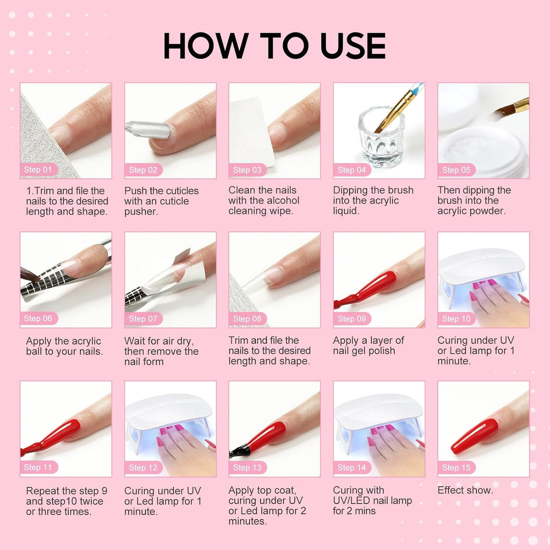 Kit de uñas acrílicas para principiantes con todo profesional, 3 pi...