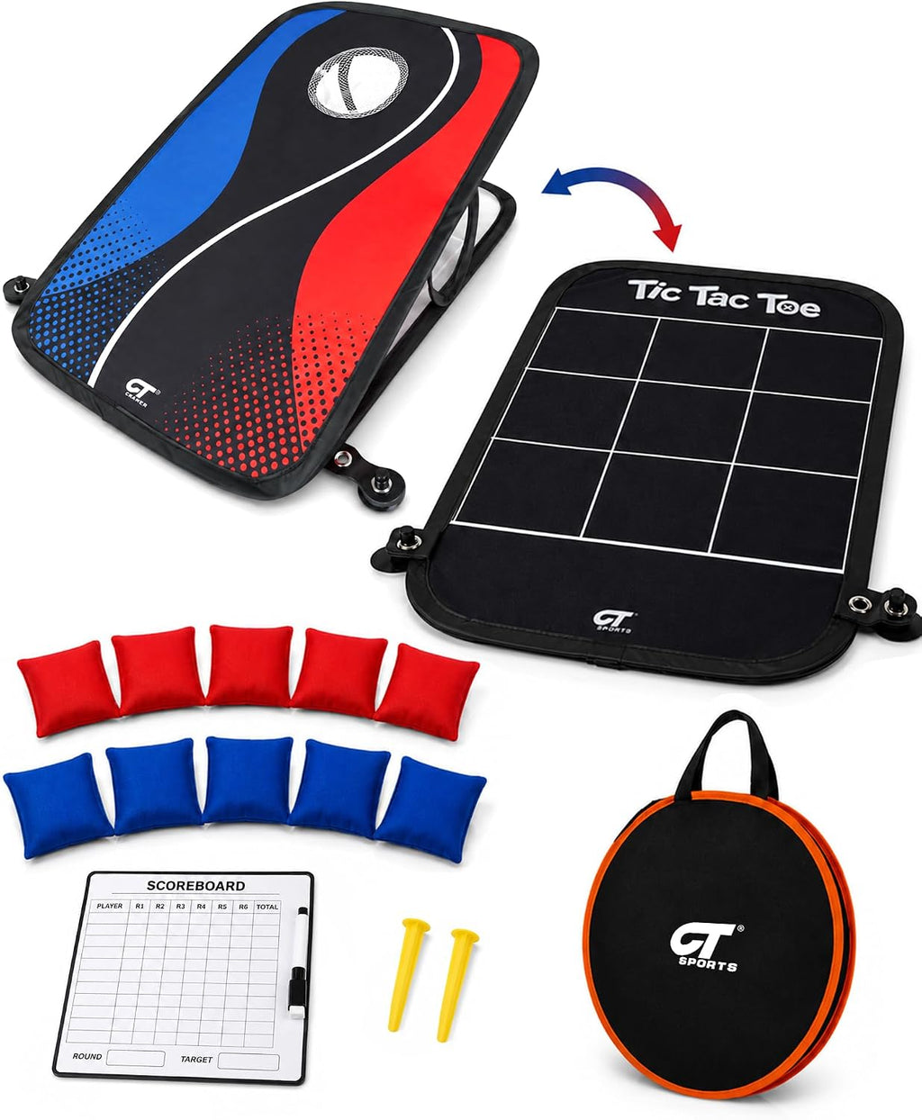 Juego portátil 2 en 1 para lanzar bolsas de frijoles y Tic Tac