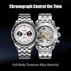 SEA-GULL Relojes mecánicos para hombre, reloj de pulsera automático para hombre, serie Horizon cronógrafo de aleación de titanio, Seagull ST19, luminoso, 1073