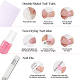 Beetles - Kit de uñas postizas a presión, 720 unidades, 24 colores,...