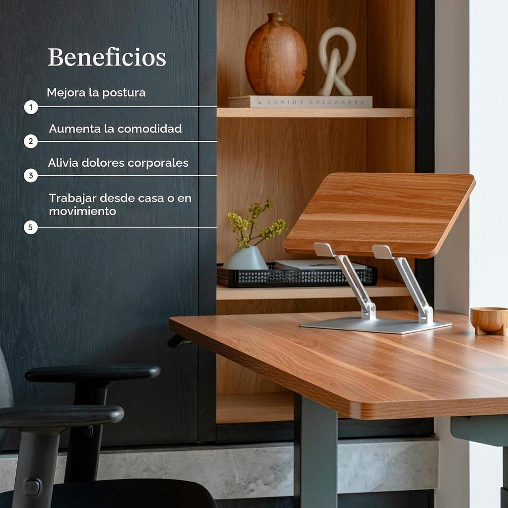 Branch Soporte ajustable para portátil, elevador portátil de madera para