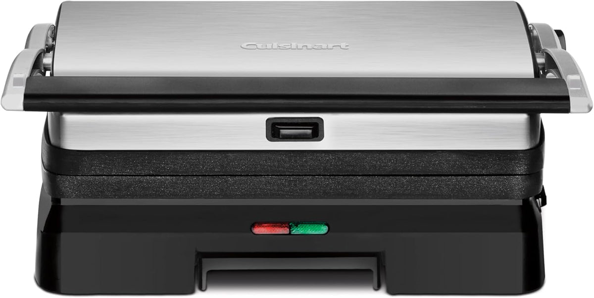 Cuisinart Griddler® - Parrilla interior y prensa Panini, platos de cocina antiadherentes aptos para lavavajillas, acero inoxidable, GR-11NAS