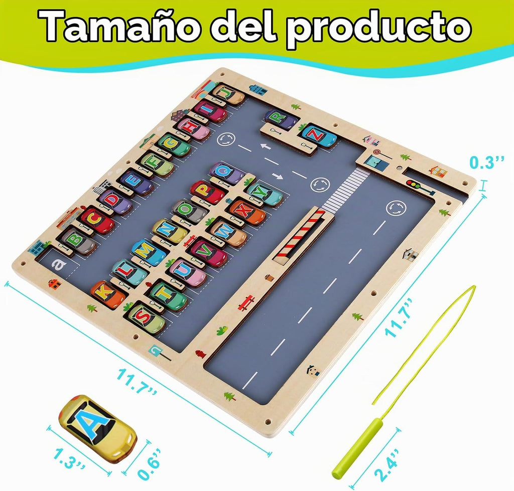 Laberinto magnético del alfabeto con rompecabezas de letras para un aprendizaje divertido, juguete educativo Montessori para niños y niñas de 3, 4 y 5 años, desarrollo de habilidades motoras finas y