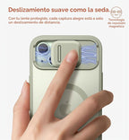 SURITCH Funda para iPhone 15, compatible con MagSafe, soporte integrado y cubierta de cámara y parte trasera translúcida, funda protectora resistente a prueba de golpes de 6.1 pulgadas, verde