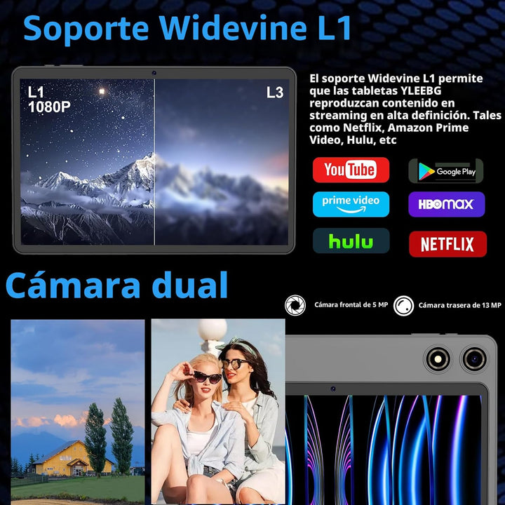 Tableta 2026 de 10 pulgadas con teclado, tableta Android 15 con Gem...