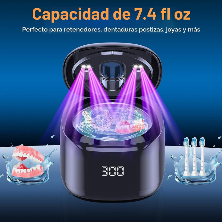 Máquina limpiadora ultrasónica de retenedores, 49 kHz 7.4 fl oz, cá...