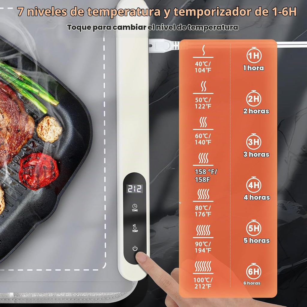 FYY Tapete de calentamiento extra grande para alimentos con almohadilla